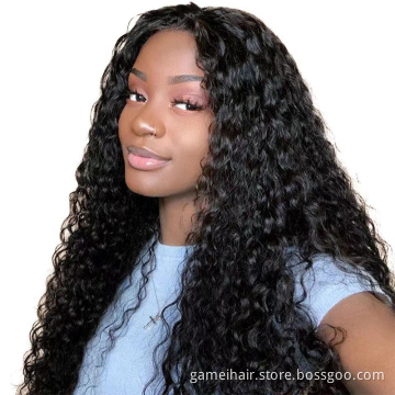 Glueless Deep Curly Hd 4x4 5x5 Lace Closure Wig Raw Brazilian Virgin Human Hair Wholesale Transparent Full Lace Front Wig Vendor